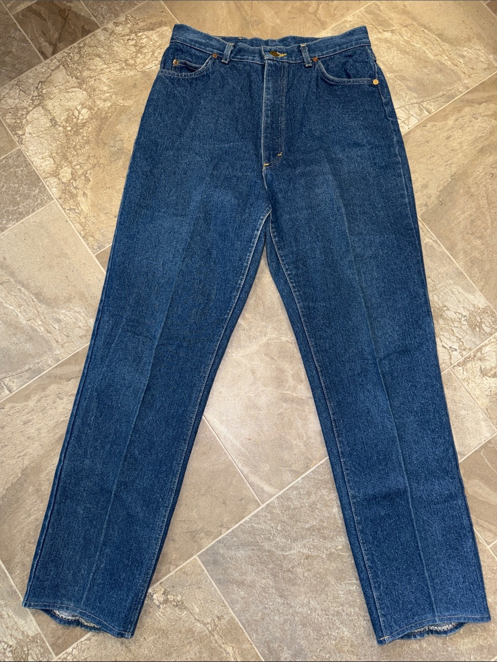🏷️ Vintage 80s Made in USA woman’s Lee Riders Jeans - Rigid Dark Wash 31.5x34